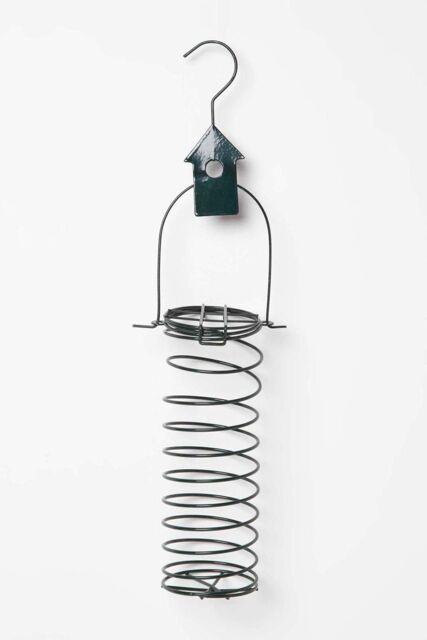 Homescapes Metal Hanging Bird Feeder with Bird Decoration, Bird House in Green - image 1