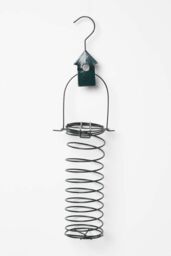 Homescapes Metal Hanging Bird Feeder with Bird Decoration, Bird House in Green