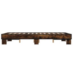 Berkfield Home Bed Frame without Mattress Smoked Oak 140x190 cm in Brown - thumbnail 5