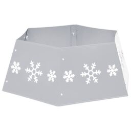 Berkfield Home Christmas Tree Skirt Silver & White √ò68x25 cm - Size: 68x25 cm - thumbnail 4