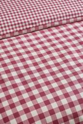 Catherine Lansfield Brushed Gingham Check Reversible Duvet Cover Set in Burgundy - Size: King - thumbnail 4