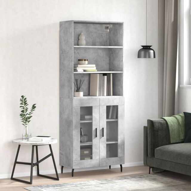 Berkfield Home Highboard Concrete Grey 69.5x34x180 cm Engineered Wood - image 1