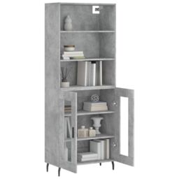 Berkfield Home Highboard Concrete Grey 69.5x34x180 cm Engineered Wood - thumbnail 3