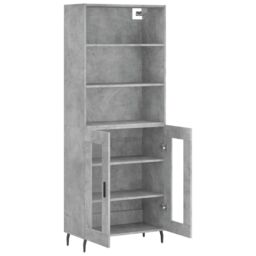 Berkfield Home Highboard Concrete Grey 69.5x34x180 cm Engineered Wood - thumbnail 4