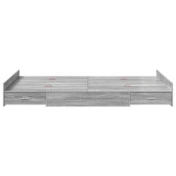 Berkfield Home Storage Bed Frame Grey sonoma 120 x 190 cm Engineered wood - thumbnail 5
