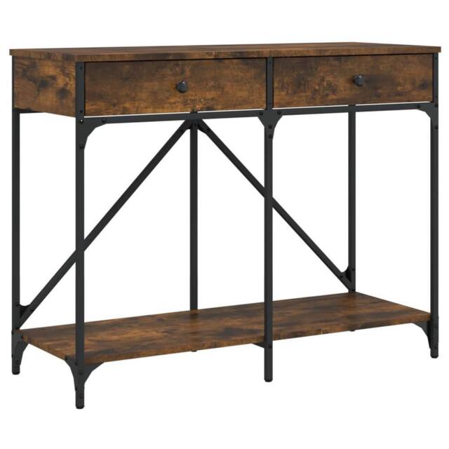 Berkfield Home Console Table Smoked Oak 100x39x78.5 cm Engineered Wood in Brown - image 1