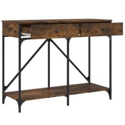 Berkfield Home Console Table Smoked Oak 100x39x78.5 cm Engineered Wood in Brown - thumbnail 5