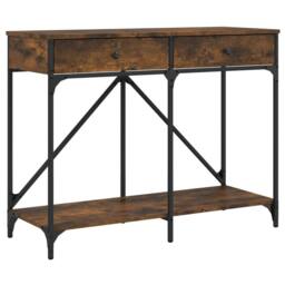 Berkfield Home Console Table Smoked Oak 100x39x78.5 cm Engineered Wood in Brown - thumbnail 1