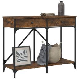 Berkfield Home Console Table Smoked Oak 100x39x78.5 cm Engineered Wood in Brown - thumbnail 3
