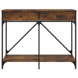 Berkfield Home Console Table Smoked Oak 100x39x78.5 cm Engineered Wood in Brown - thumbnail 6