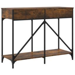 Berkfield Home Console Table Smoked Oak 100x39x78.5 cm Engineered Wood in Brown - thumbnail 8