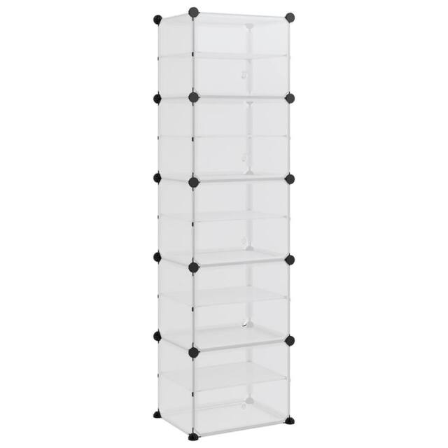 Berkfield Home Shoe Rack Transparent 44x31.5x153.5 cm PP in Clear - image 1