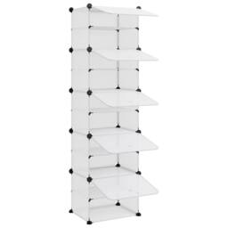 Berkfield Home Shoe Rack Transparent 44x31.5x153.5 cm PP in Clear - thumbnail 6
