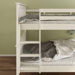 Bedmaster Oslo White Quadruple Sleeper Bunk Bed With Pocket Mattresses - Size: Small Double - thumbnail 2