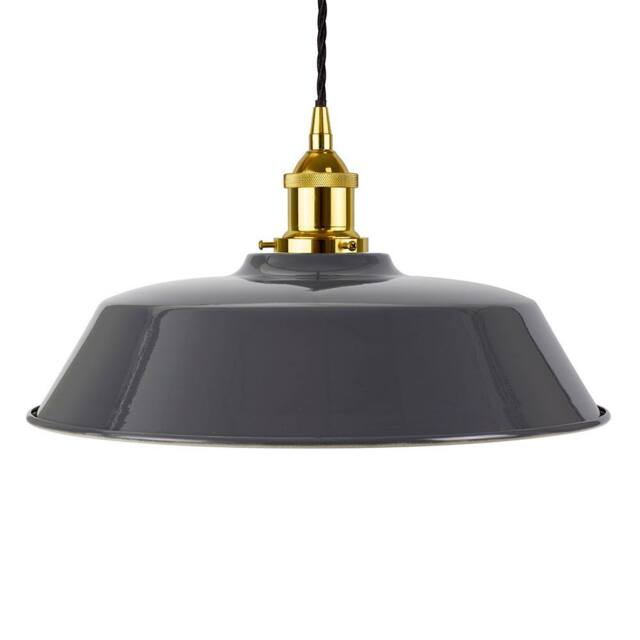 SE Home Slate Grey Chancery Pendant Light - Gold - Black Twisted - image 1