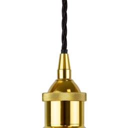 SE Home Slate Grey Chancery Pendant Light - Gold - Black Twisted - thumbnail 4