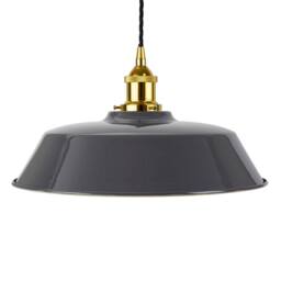 SE Home Slate Grey Chancery Pendant Light - Gold - Black Twisted