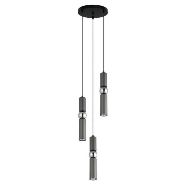 Netlighting Isidora Modern 3 Light Cluster Pendant Ceiling Light GU10 in Black - image 1