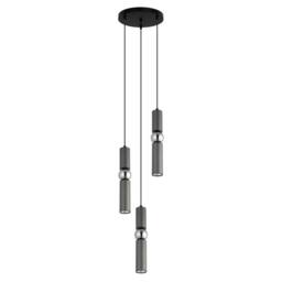 Netlighting Isidora Modern 3 Light Cluster Pendant Ceiling Light GU10 in Black - thumbnail 1