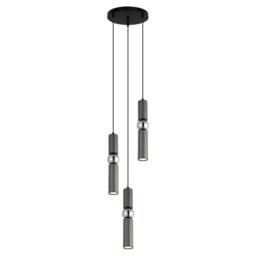 Netlighting Isidora Modern 3 Light Cluster Pendant Ceiling Light GU10 in Black - thumbnail 2