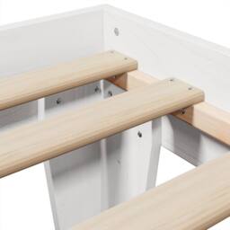 Berkfield Home Bed Frame Frame White 75x190 cm Small Single Solid Wood Pine - thumbnail 7