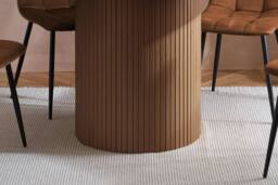 Birlea Axel Round Fluted Dining Set Table with 4 Chairs in Tan - thumbnail 4