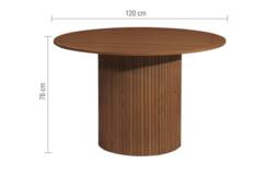 Birlea Axel Round Fluted Dining Set Table with 4 Chairs in Tan - thumbnail 9