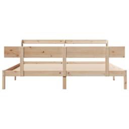 Berkfield Home Bed Frame without Mattress 180x200 cm Super King Solid Wood Pine in Light Tan - thumbnail 4