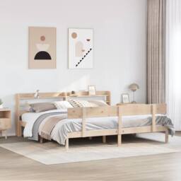 Berkfield Home Bed Frame without Mattress 180x200 cm Super King Solid Wood Pine in Light Tan - thumbnail 2