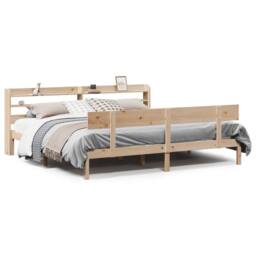 Berkfield Home Bed Frame without Mattress 180x200 cm Super King Solid Wood Pine in Light Tan - thumbnail 1