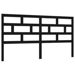 Berkfield Home Bed Headboard Black 206x4x100 cm Solid Wood Pine - Size: 206 x 4 x 100 cm - thumbnail 1