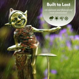 Marco Paul Bronze Resin Elf on Mushroom Garden Ornament 20cm - thumbnail 5