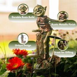 Marco Paul Bronze Resin Elf on Mushroom Garden Ornament 20cm - thumbnail 7
