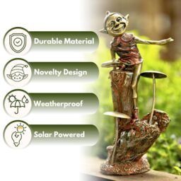 Marco Paul Bronze Resin Elf on Mushroom Garden Ornament 20cm - thumbnail 4