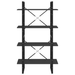 Berkfield Home 4-Tier Book Cabinet Grey 80x30x140 cm Engineered Wood - Size: 80 x 30 x 140 cm - thumbnail 5