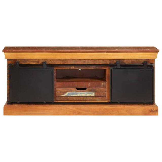 Berkfield Home TV Cabinet 110x30x45 cm Solid Reclaimed Wood in Brown - Size: 110 x 30 x 45 cm - image 1