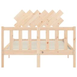 Berkfield Home Beautiful Bed Frame with Headboard 120x200 cm Solid Wood in Natural - thumbnail 6