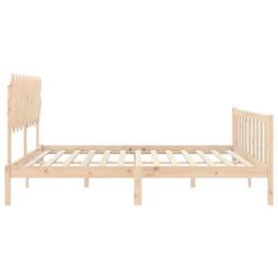 Berkfield Home Beautiful Bed Frame with Headboard 120x200 cm Solid Wood in Natural - thumbnail 7