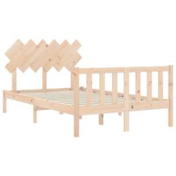 Berkfield Home Beautiful Bed Frame with Headboard 120x200 cm Solid Wood in Natural - thumbnail 5