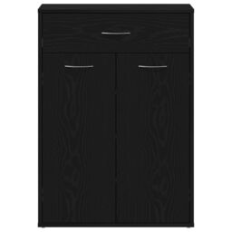 Berkfield Home Shoe Cabinet - Black Oak, 60x35x84 cm, Made of Engineered Wood - Size: 60 x 35 x 84 cm - thumbnail 2