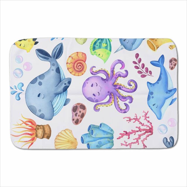 Warren Reed - Designer Children'S Sea Life Sherpa Blanket in Blue - Size: Large - image 1