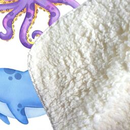 Warren Reed - Designer Children'S Sea Life Sherpa Blanket in Blue - Size: Large - thumbnail 3