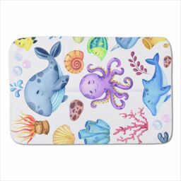 Warren Reed - Designer Children'S Sea Life Sherpa Blanket in Blue - Size: Large - thumbnail 1