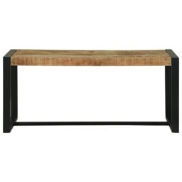 Berkfield Home Bench Brown Mango Wood 100 x 35 x 45 cm Durable Entryway Bench - thumbnail 4