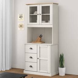 Berkfield Home Beautiful Dresser Top VIGO White 78x30x100 cm Solid Wood Pine - Size: 78 x 30 x 100 cm - thumbnail 2