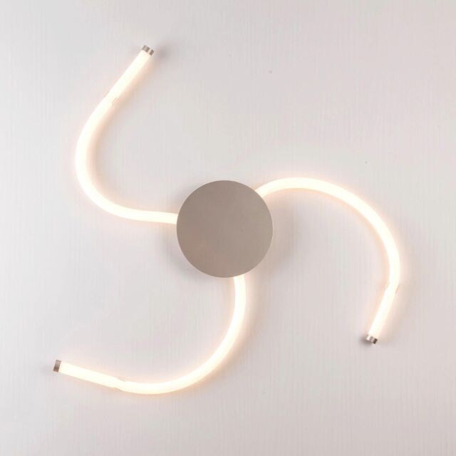 Harper Living LED 3 Light Flush Ceiling Light with Flexible Polycarbonate Arms Matt Nickel in Silver - image 1