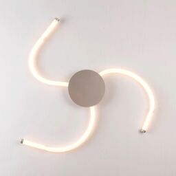 Harper Living LED 3 Light Flush Ceiling Light with Flexible Polycarbonate Arms Matt Nickel in Silver - thumbnail 1