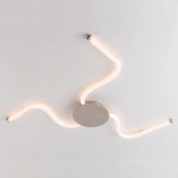 Harper Living LED 3 Light Flush Ceiling Light with Flexible Polycarbonate Arms Matt Nickel in Silver - thumbnail 3