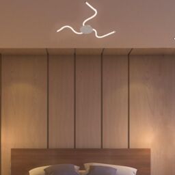 Harper Living LED 3 Light Flush Ceiling Light with Flexible Polycarbonate Arms Matt Nickel in Silver - thumbnail 5