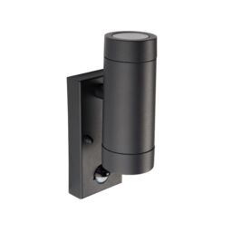 Netlighting Odyssey PIR Motion Sensor Up Down Wall Lamp Satin Black Paint & Clear Glass IP44 - thumbnail 4